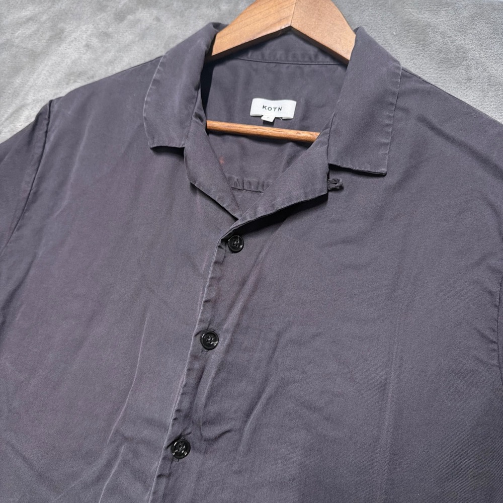 Kotn Lyocell Camp Collar Shirt Women Small Grey Boxy Relaxed Fit Gorp Minimalist - Picture 5 of 8